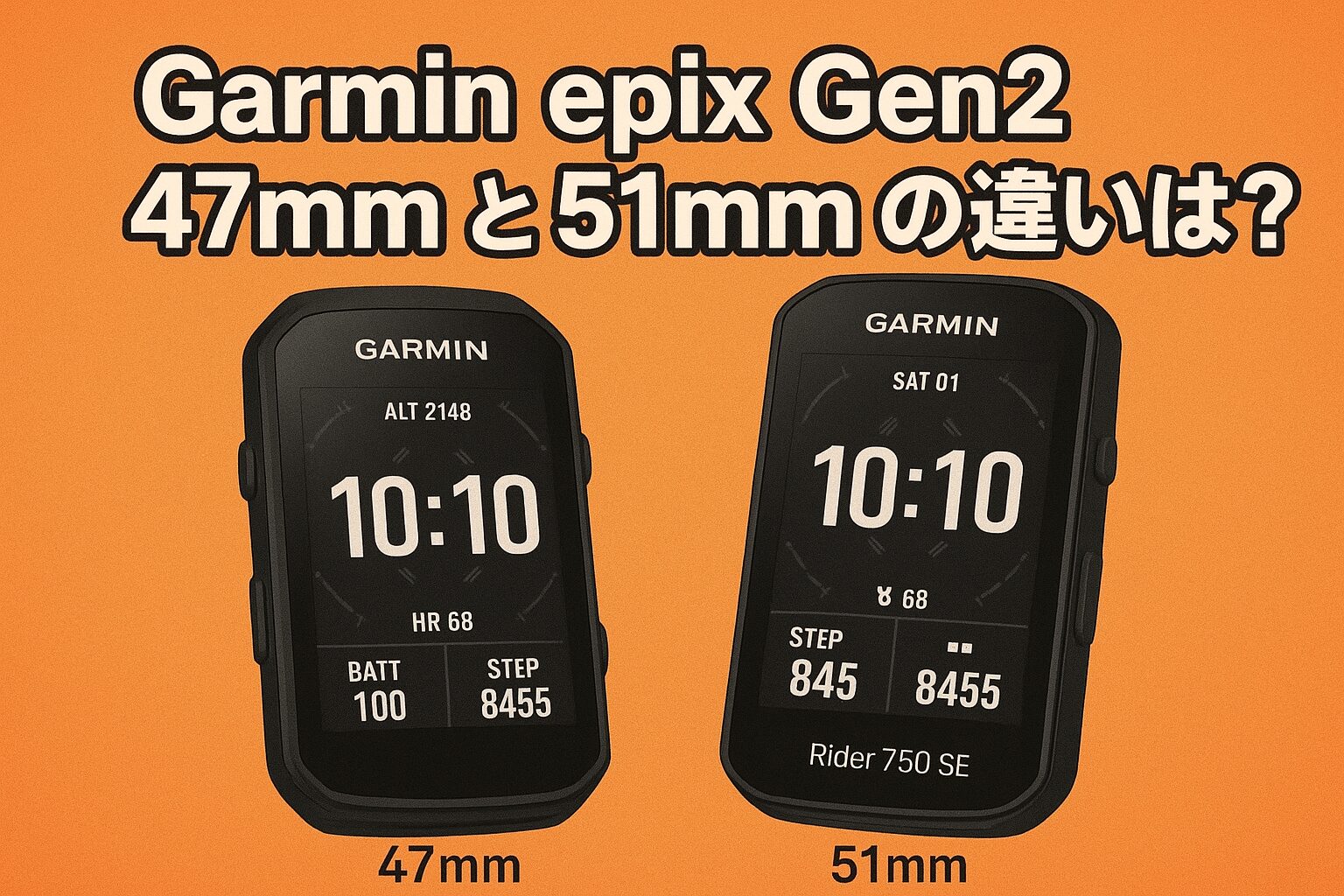 Garmin epix Gen2 47mmと51mmの違いは？比較してどっちがおすすめか紹介！