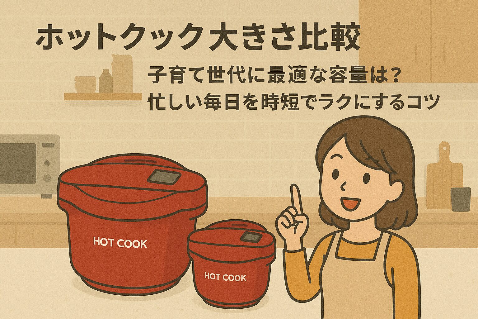 ホットクック大きさ比較｜子育て世代に最適な容量は？忙しい毎日を時短でラクにするコツ